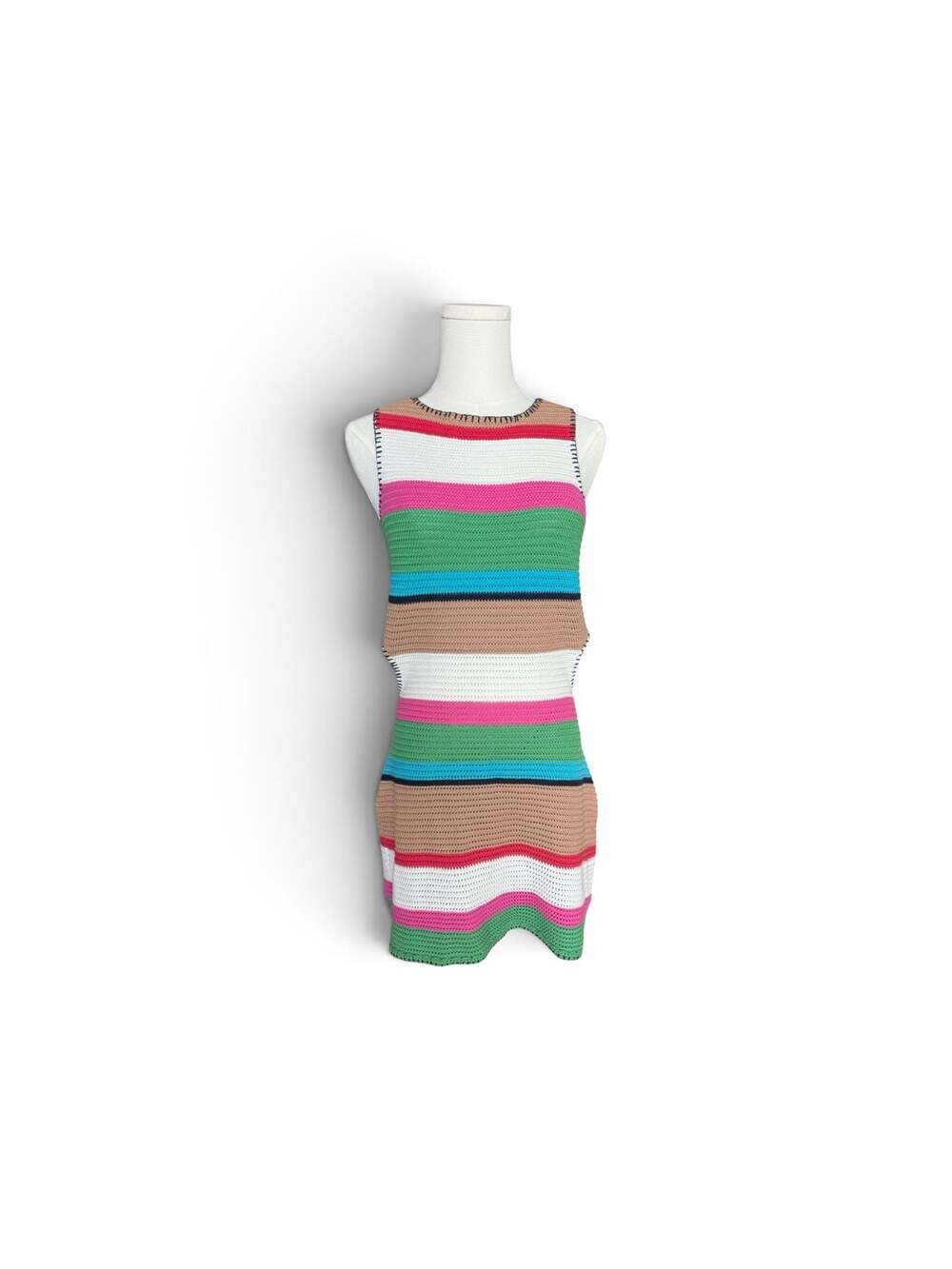4SI3NNA Striped Crochet Mini Dress Size M